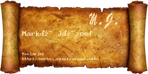 Markó József névjegykártya